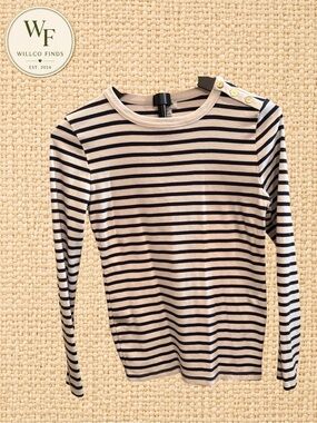J. Crew Navy and White Striped Top